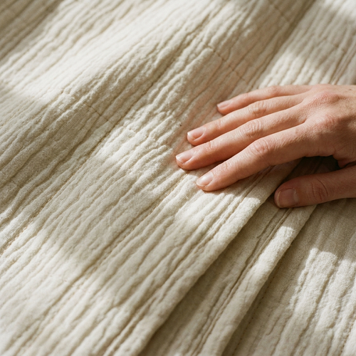 6-Layer Muslin Cotton Throw Blanket – texture close-up