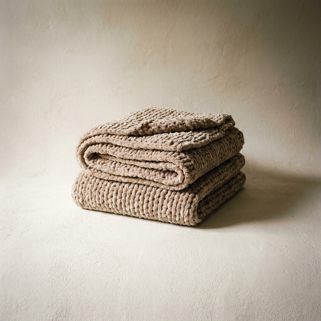 Hand-Knit Chunky Chenille Throw Blanket – studio