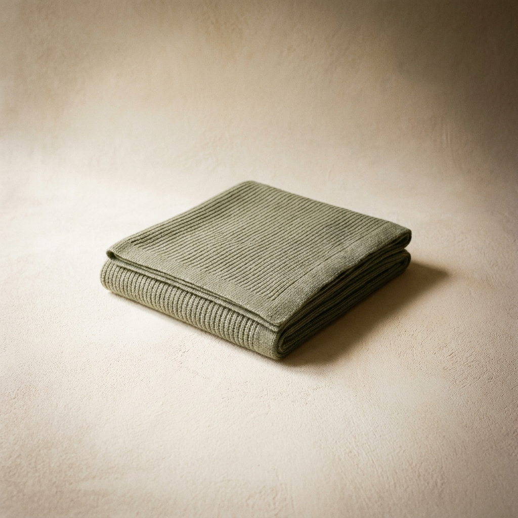 Sage Green Ribbed Throw Blanket – studio