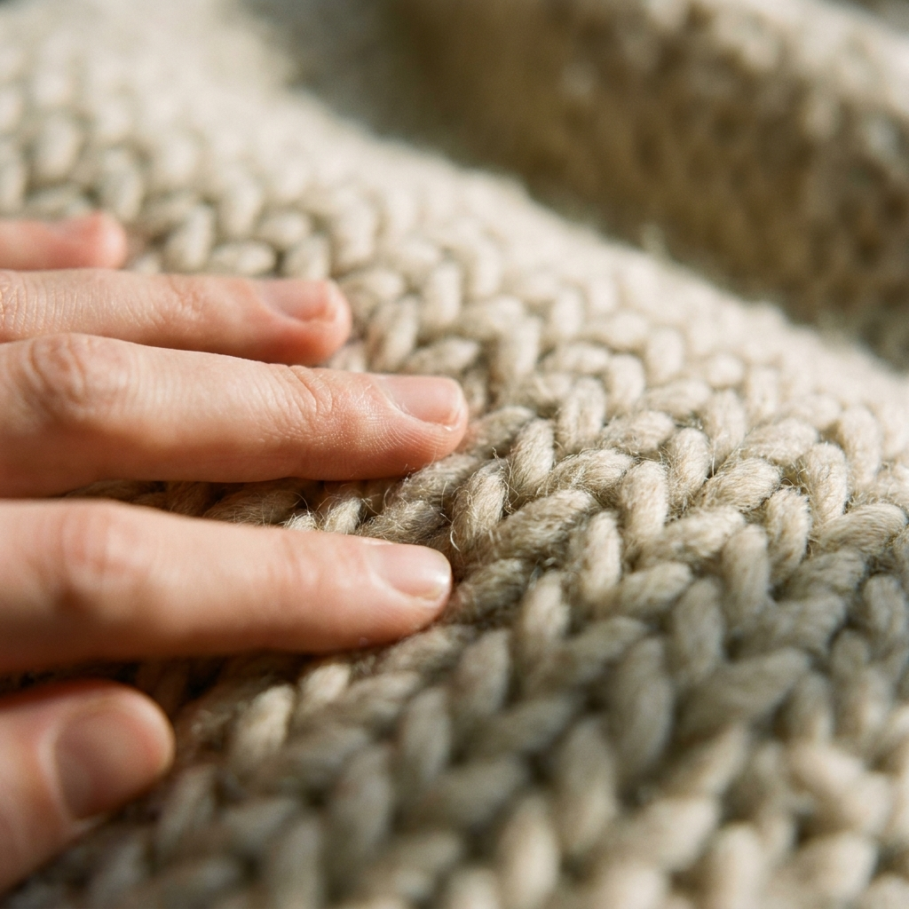 Chunky Knit Throw Blanket – texture close-up