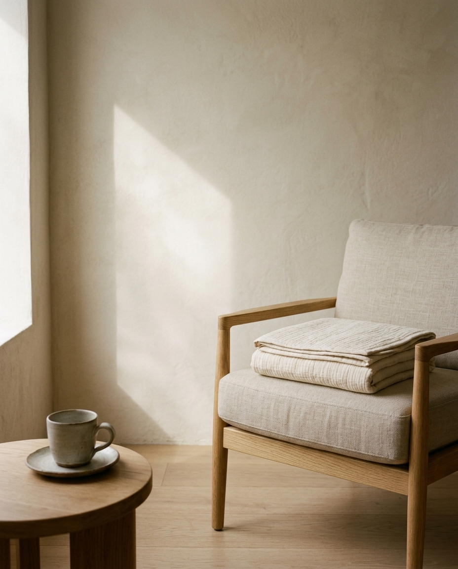 6-Layer Muslin Cotton Throw Blanket – in a living room