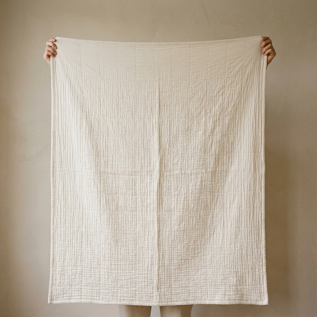 6-Layer Muslin Cotton Throw Blanket – held up to show full size