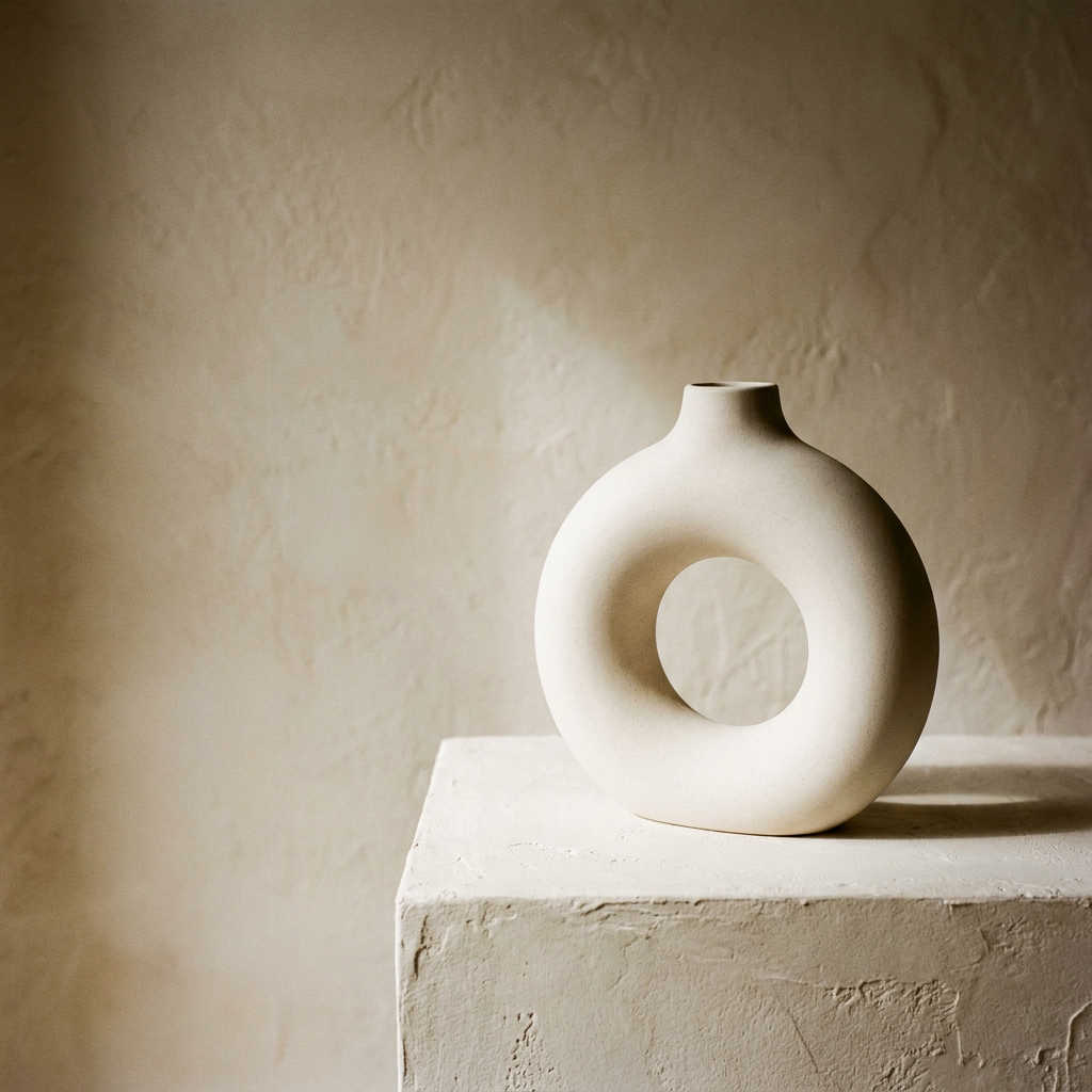 White Donut Ceramic Vase – studio