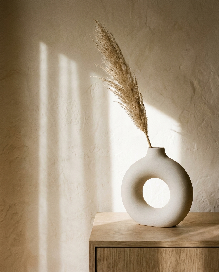 White Donut Ceramic Vase – in the room