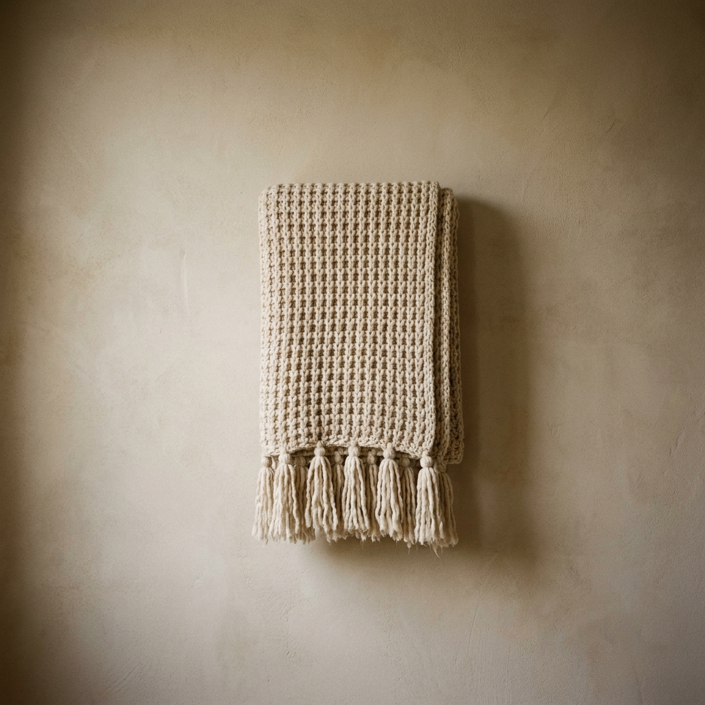 Nordic Chunky Knit Tassel Throw Blanket – studio