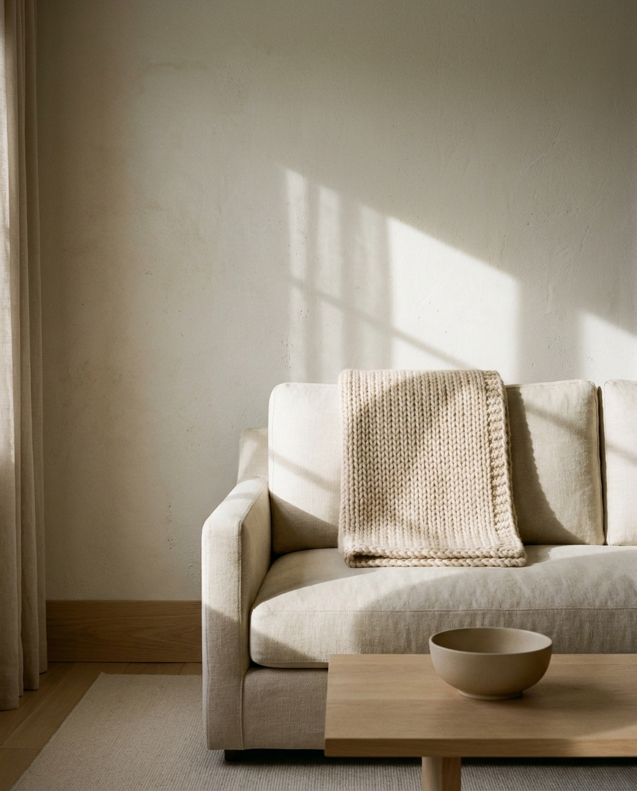 Ultra-Soft Chunky Knit Blanket – in the room