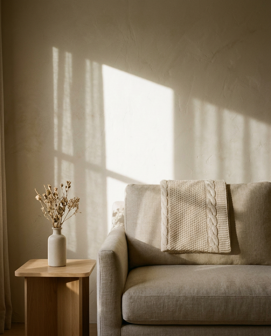 100% Organic Cotton Knit Throw Blanket – in the room