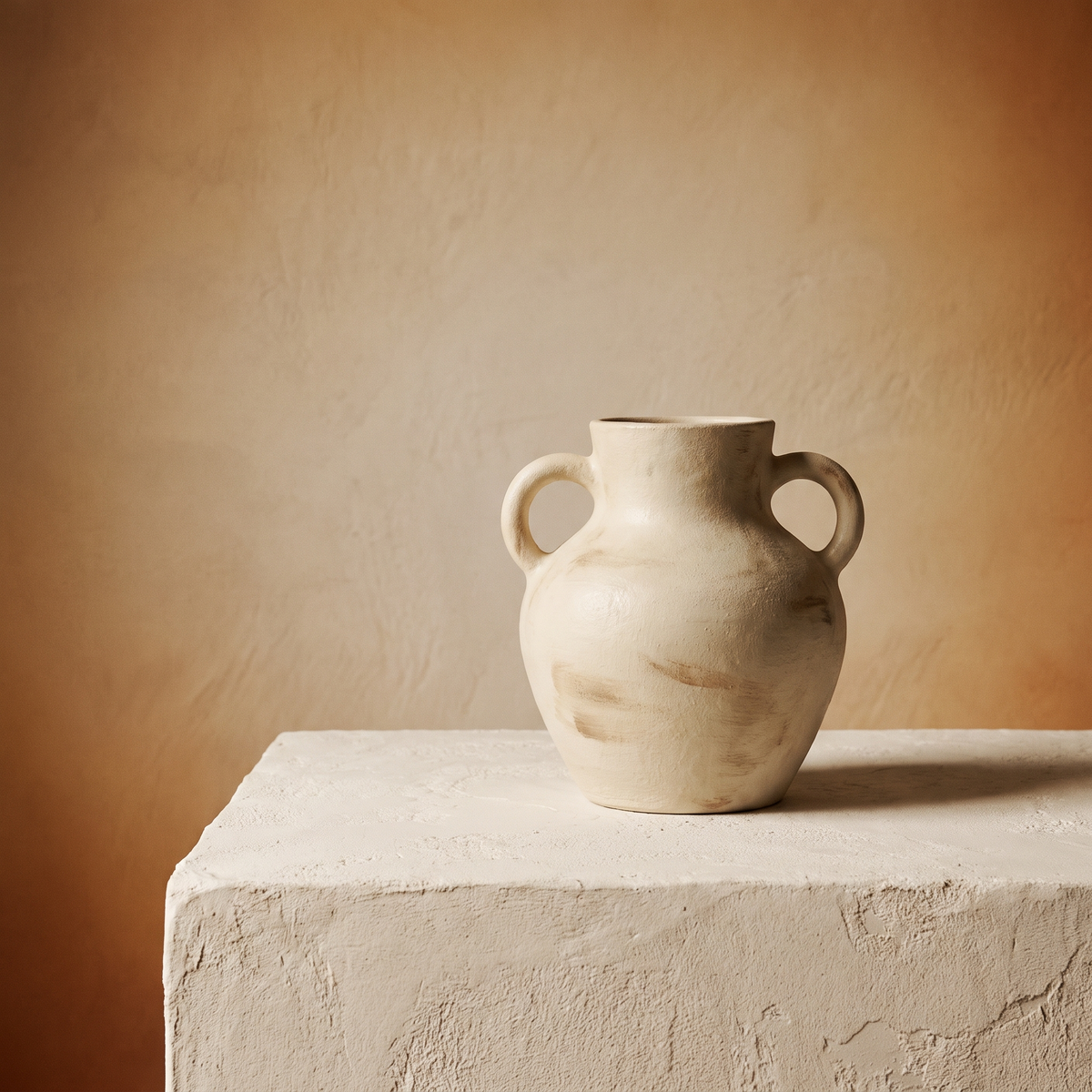 Hand-Painted Double Ear Ceramic Vase – studio