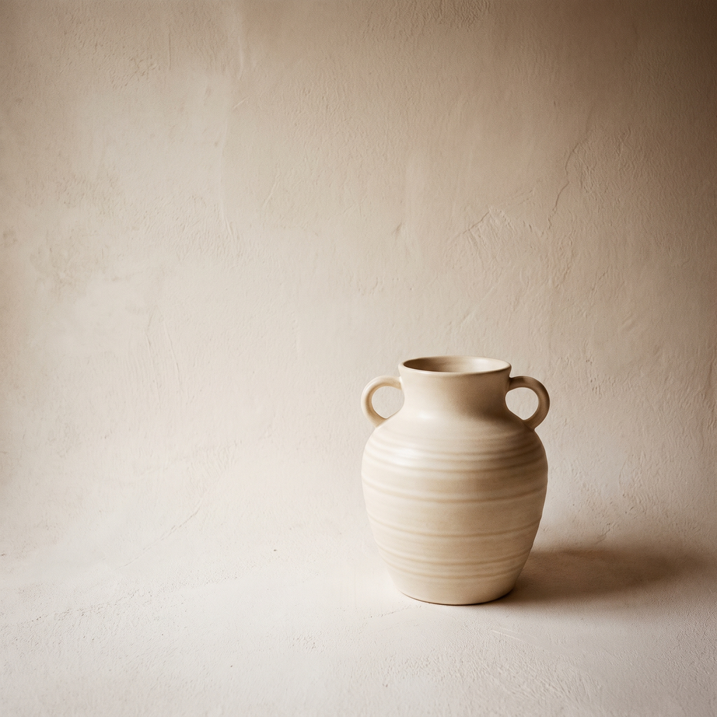 Striped Double Ear Ceramic Vase – studio