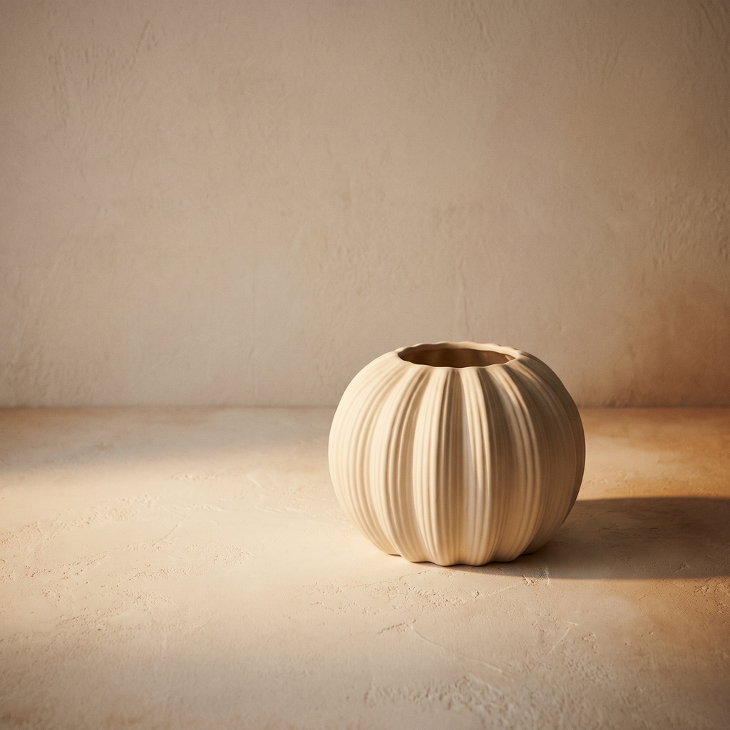 Matte Pleated Pumpkin Vase – studio