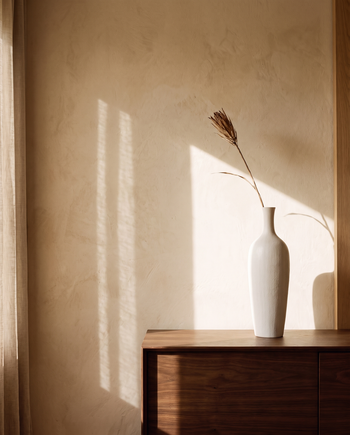Tall Slender Ceramic Vase – in the room