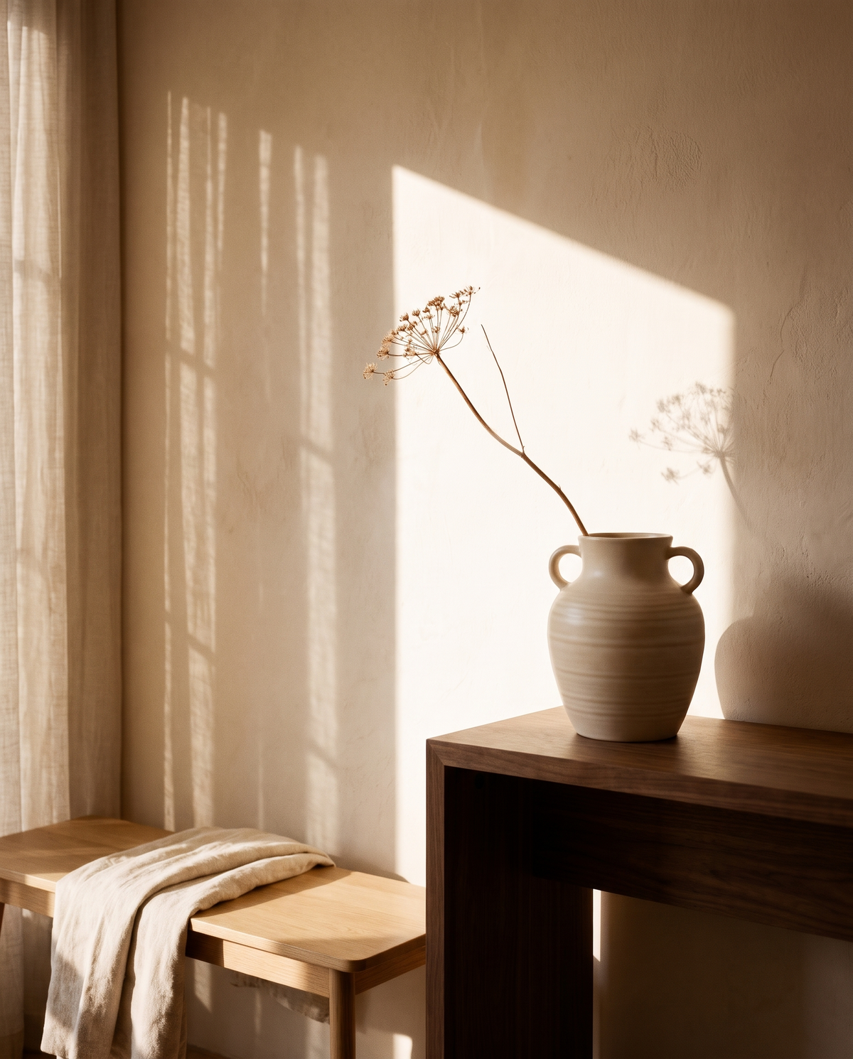 Striped Double Ear Ceramic Vase – in the room