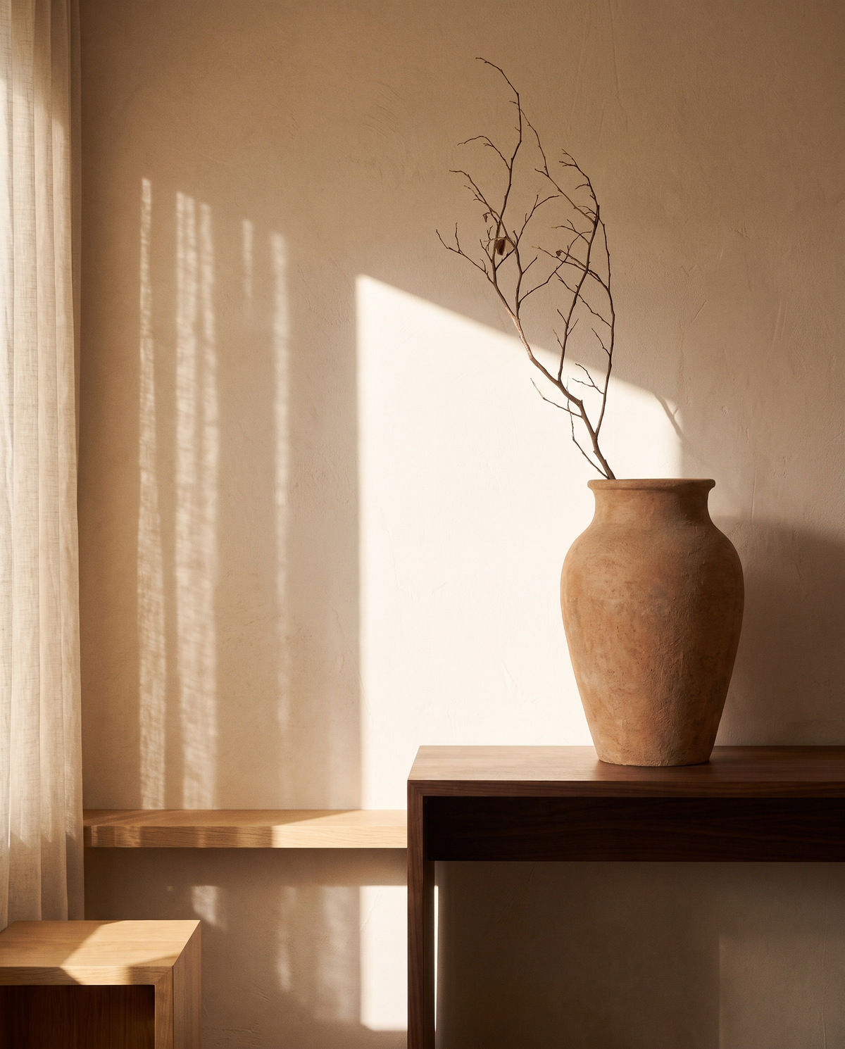 Large Terracotta Ceramic Vase – in the room