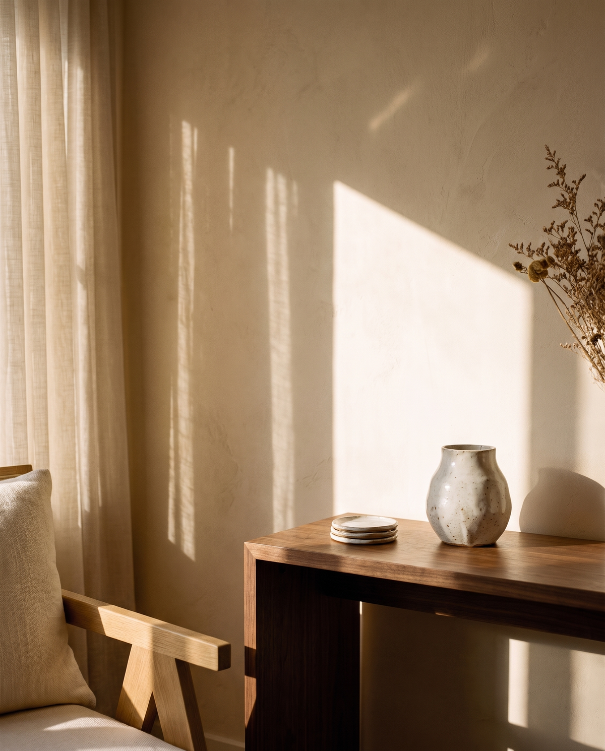 Handmade-Style Wabi Sabi Ceramic Vase – in the room