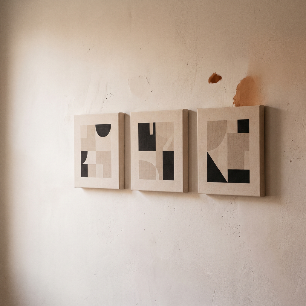 Boho Abstract Geometric Canvas Set of 3 – studio