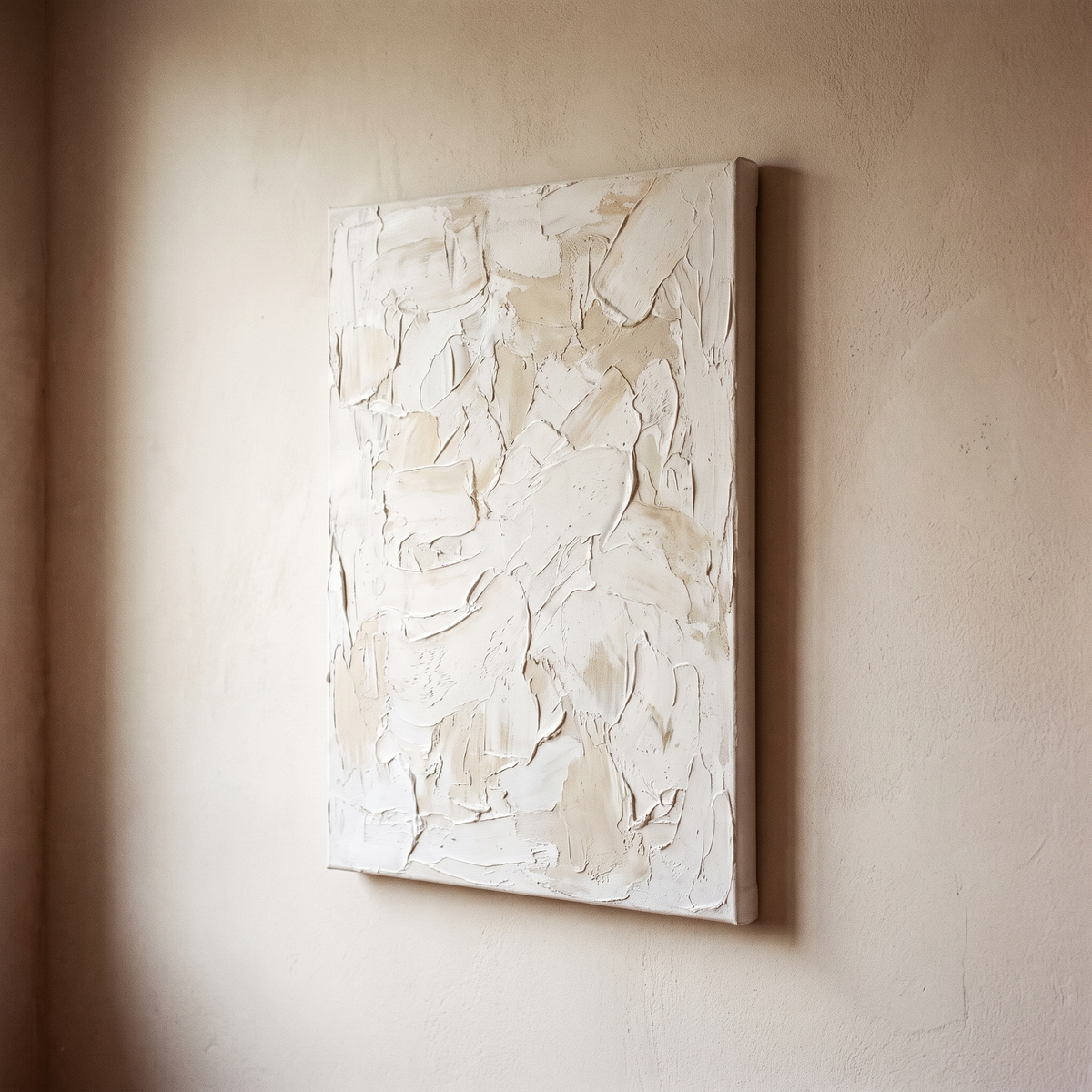 White Abstract Texture Acrylic Painting – studio