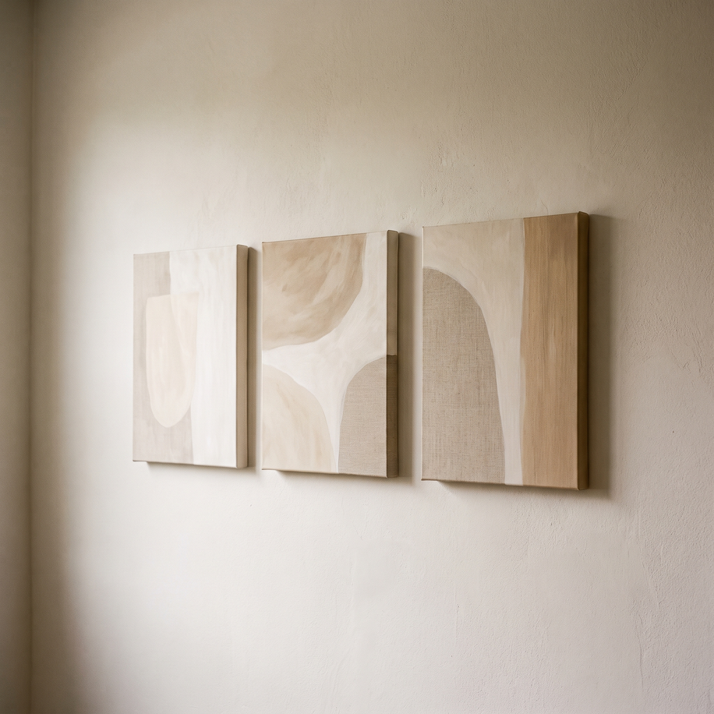 Neutral Abstract Canvas Wall Art Set of 3 – studio