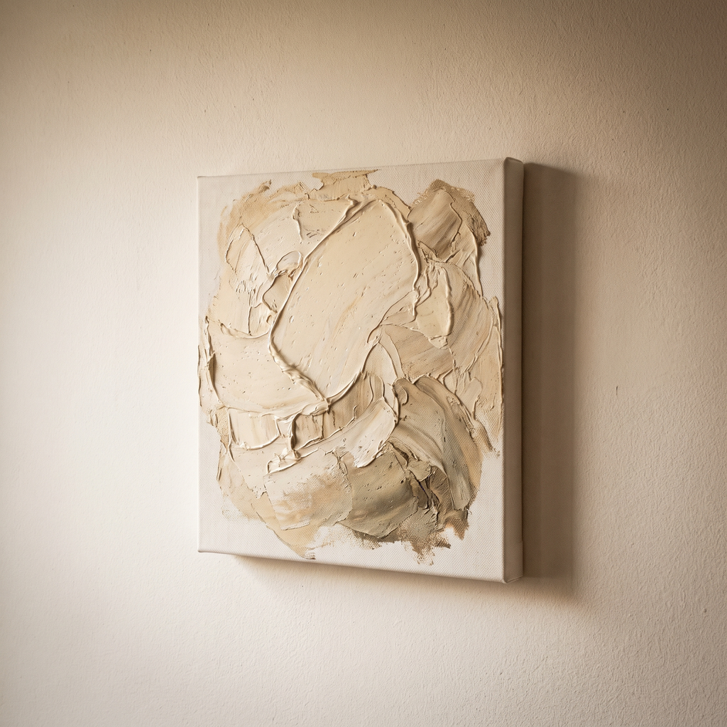 Monochrome Thick Paint Textured Canvas – studio