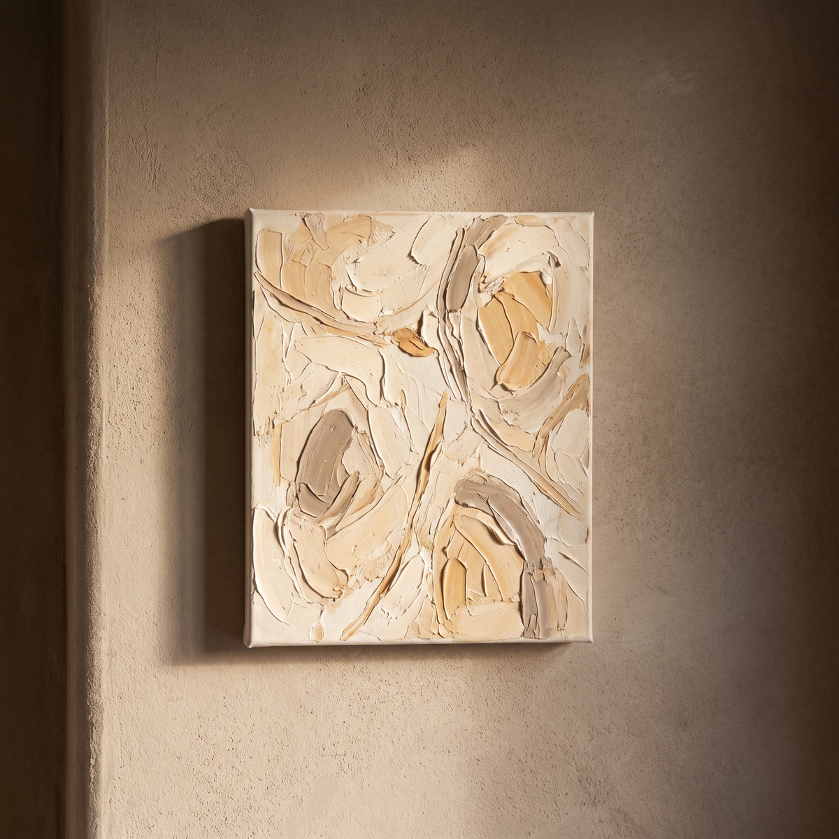 Neutral Abstract Oil Painting – studio