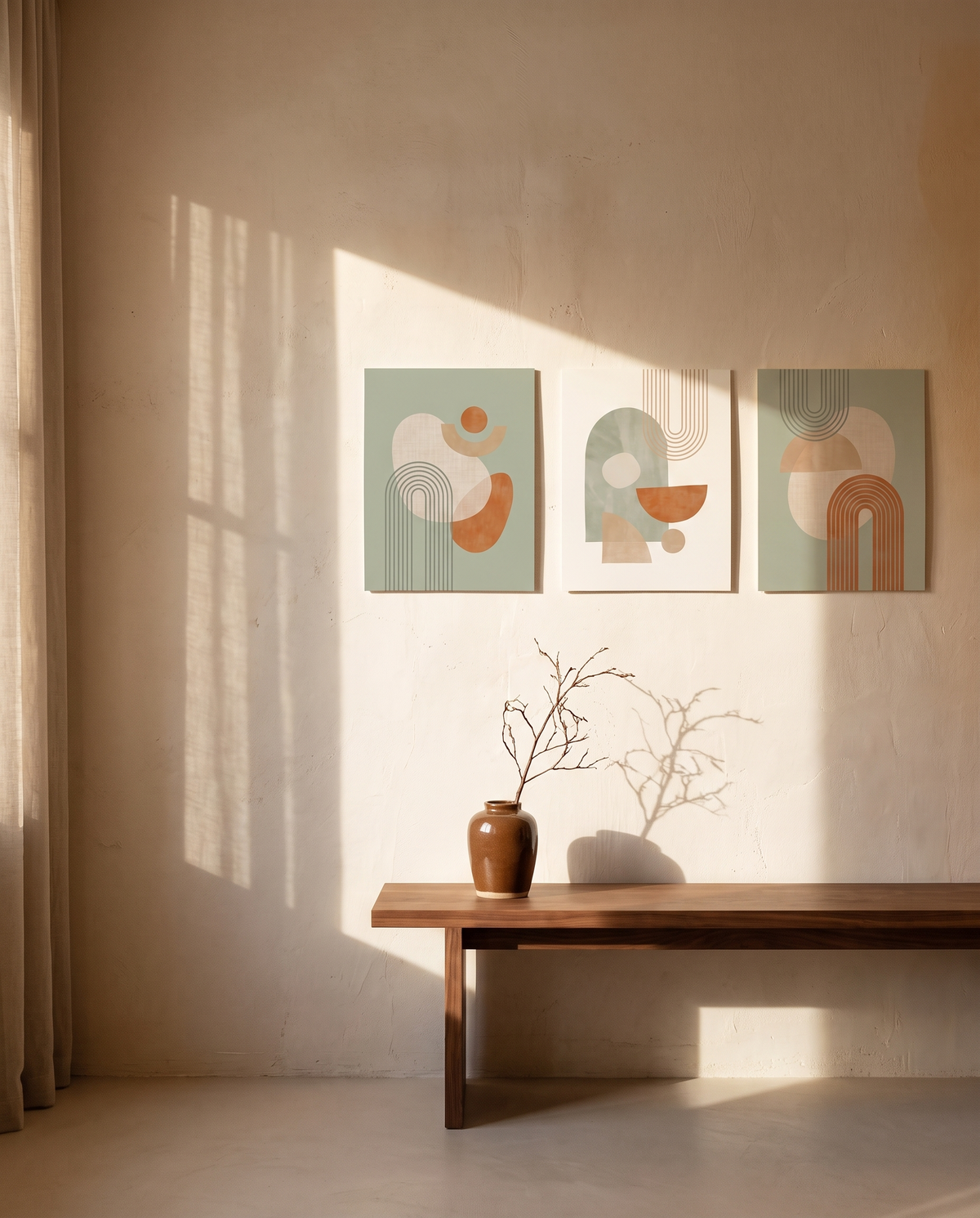 Boho Geometric Poster Set – in the room
