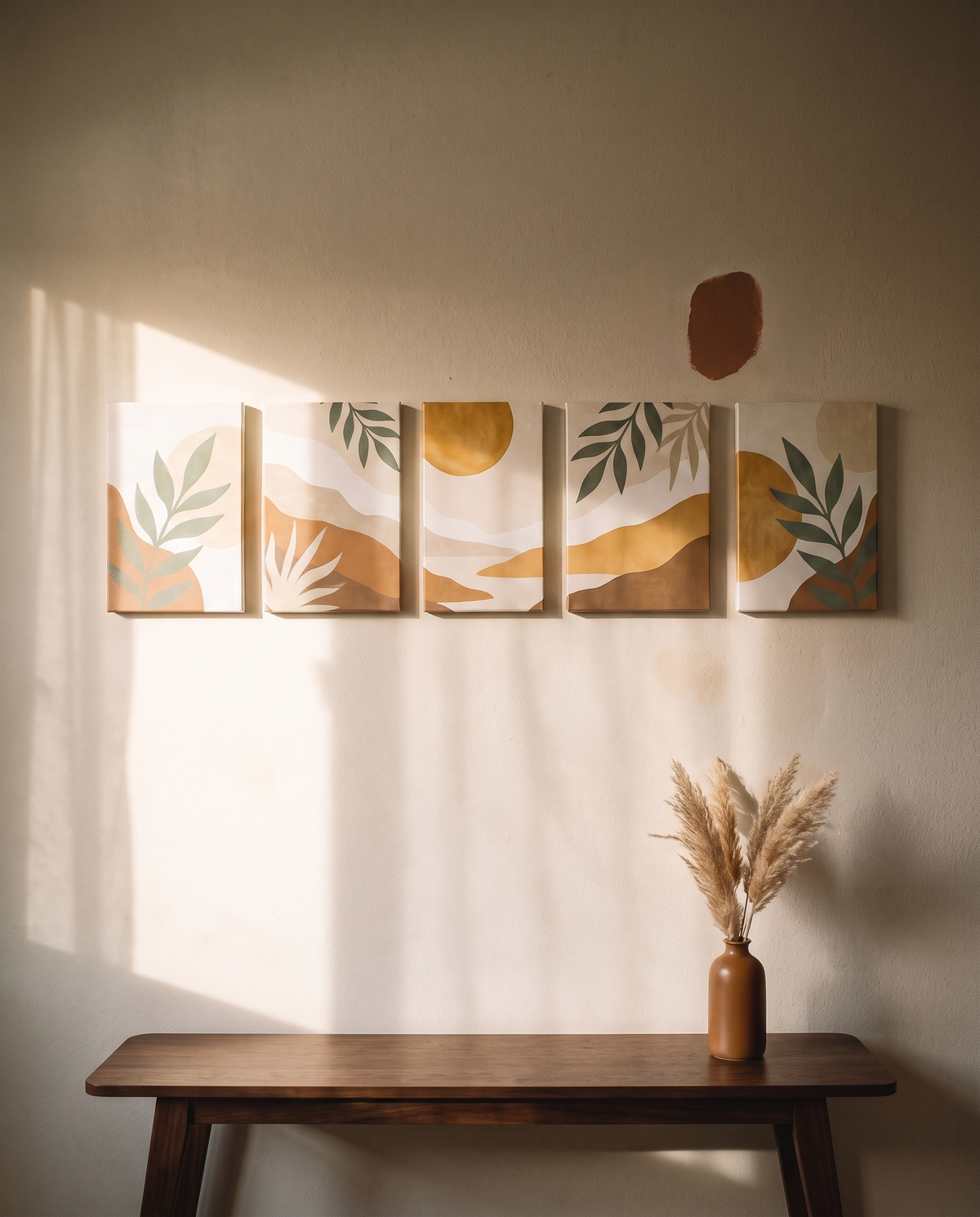 Landscape Boho Canvas Set of 5 – in the room
