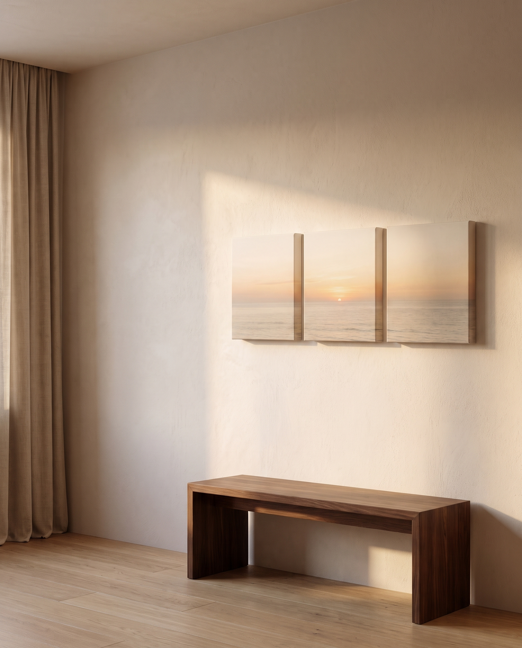Minimalist Pastel Sunset Ocean Set – in the room