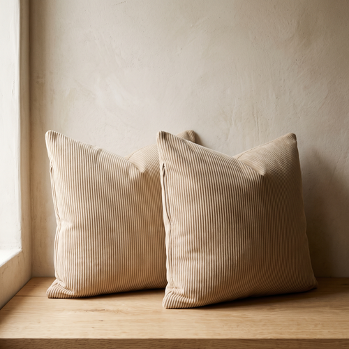 Beige Corduroy Pillow Covers 18x18 – studio