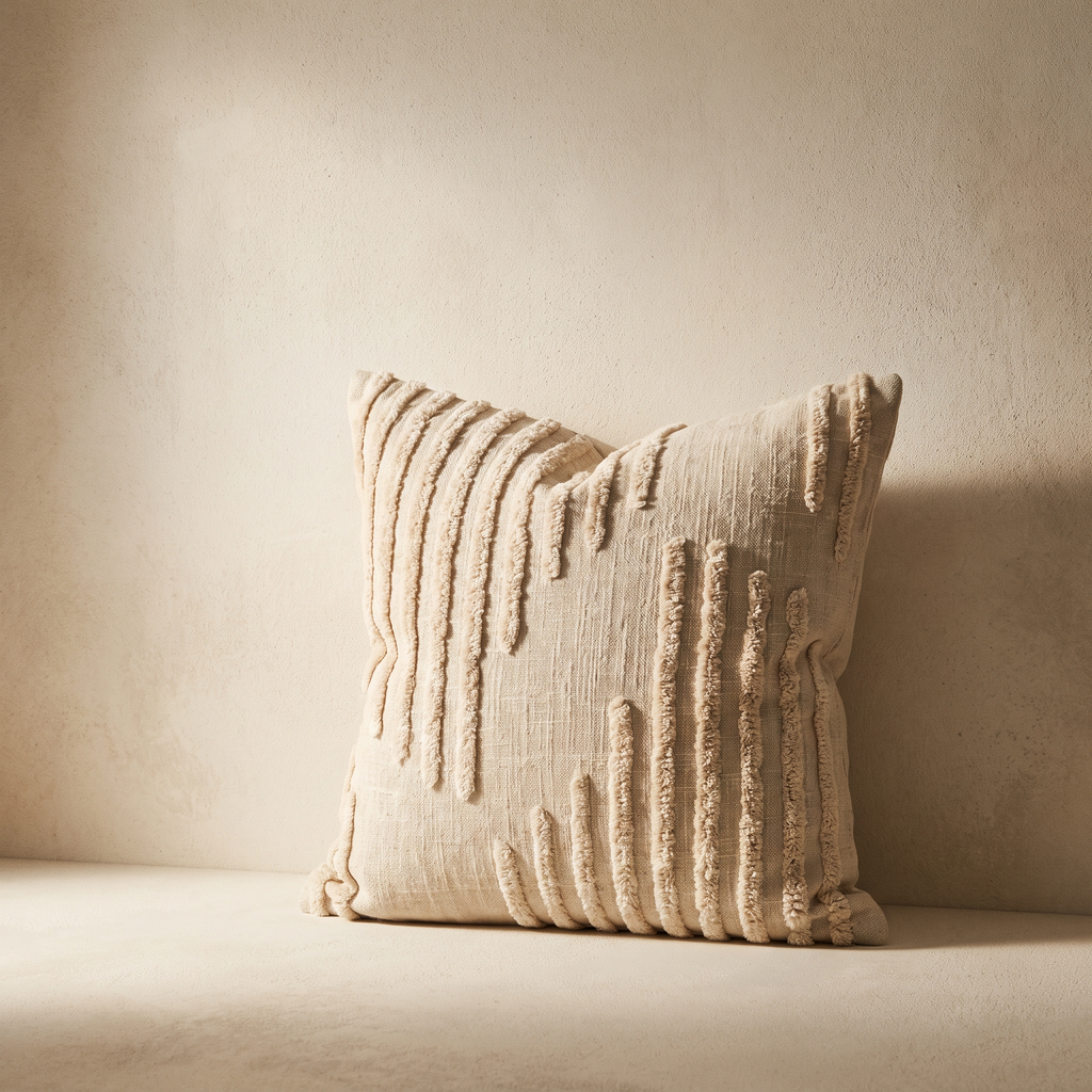 Chenille Tufted Line Pillow Cover 18x18 – studio
