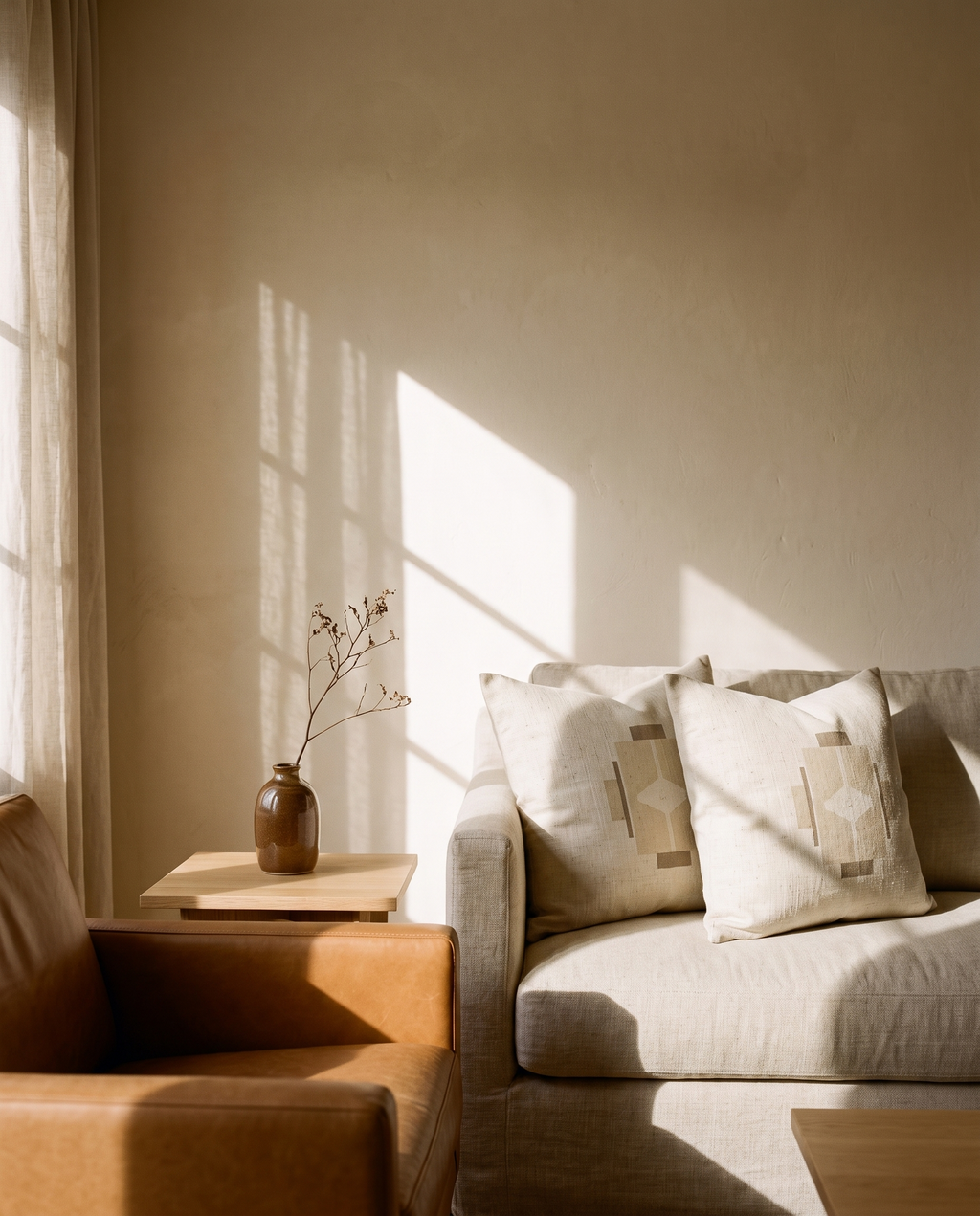 Linen Art Cushion Cover – in the room