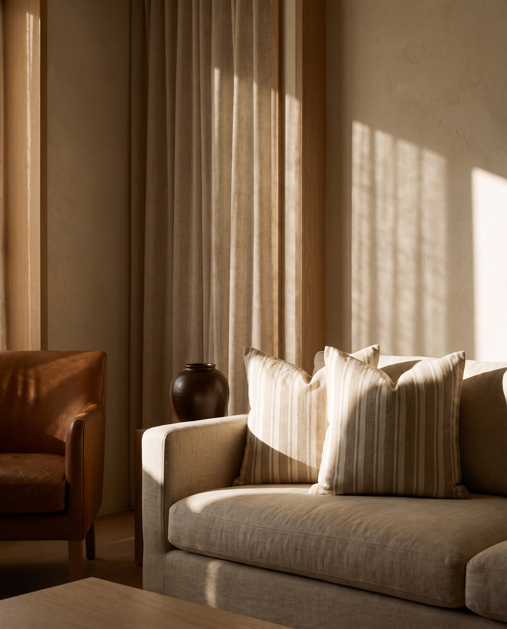Striped Linen Cushion Cover – in the room