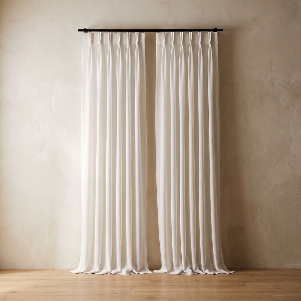 Pinch Pleat Sheer Voile Curtains Set of 2 – studio