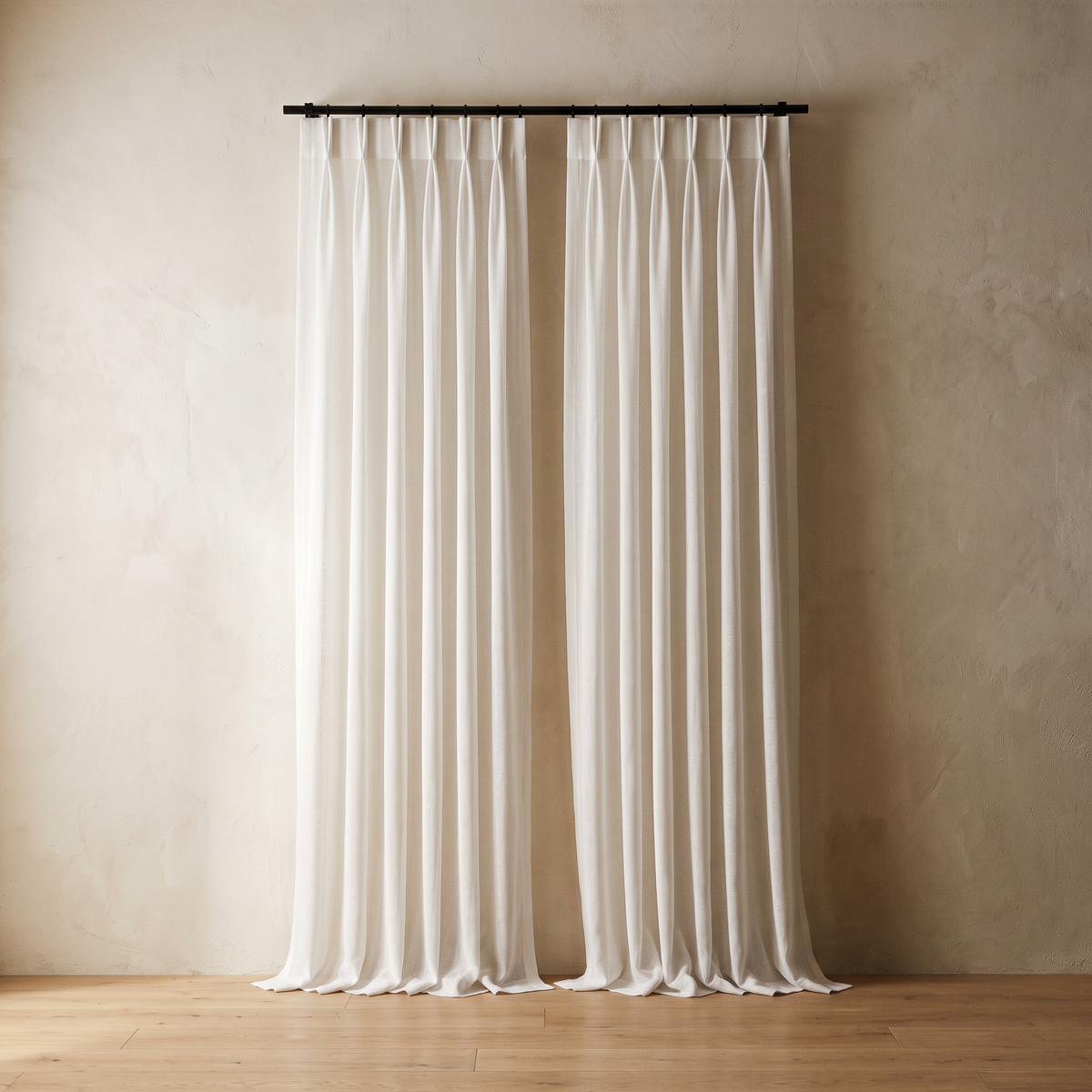Pinch Pleat Sheer Voile Curtains Set of 2 – studio