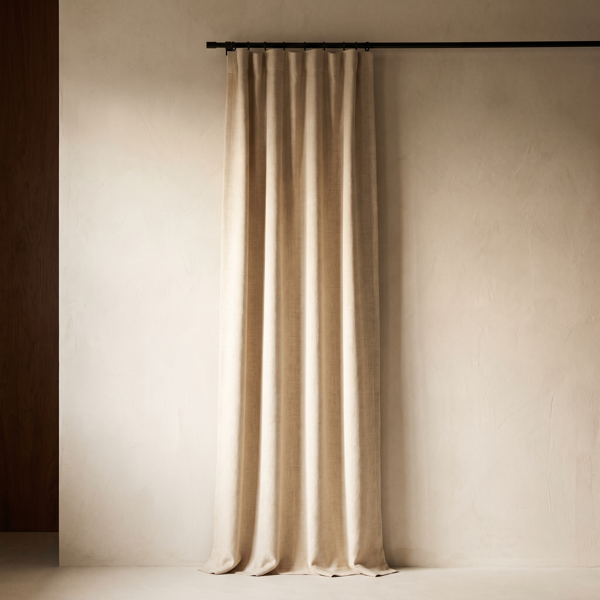 Custom 100% Blackout Faux Linen Curtains – studio