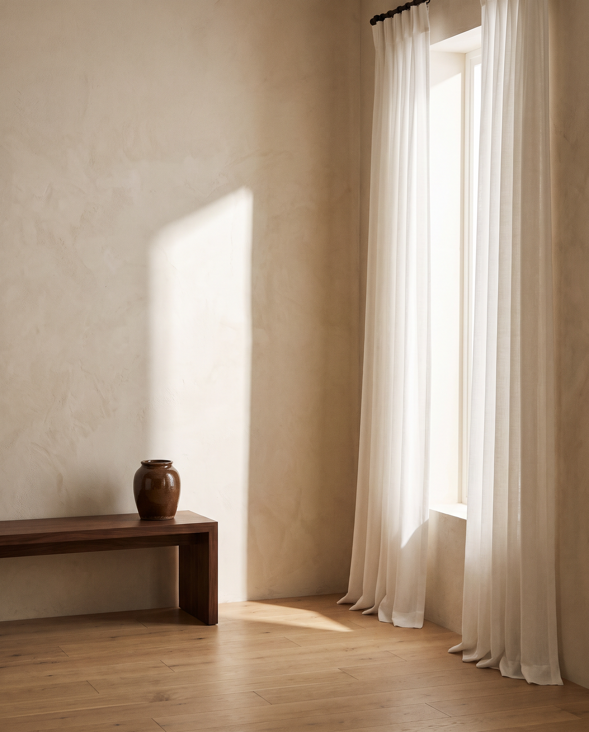 Pinch Pleat Sheer Voile Curtains Set of 2 – in the room