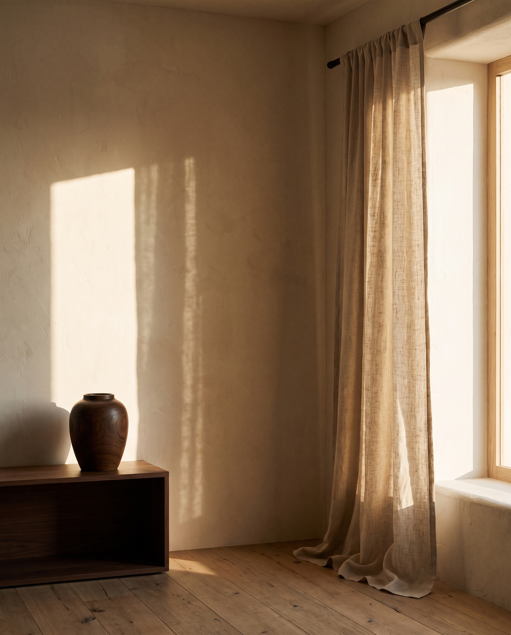 Natural Linen Curtains 84 Inches – in the room