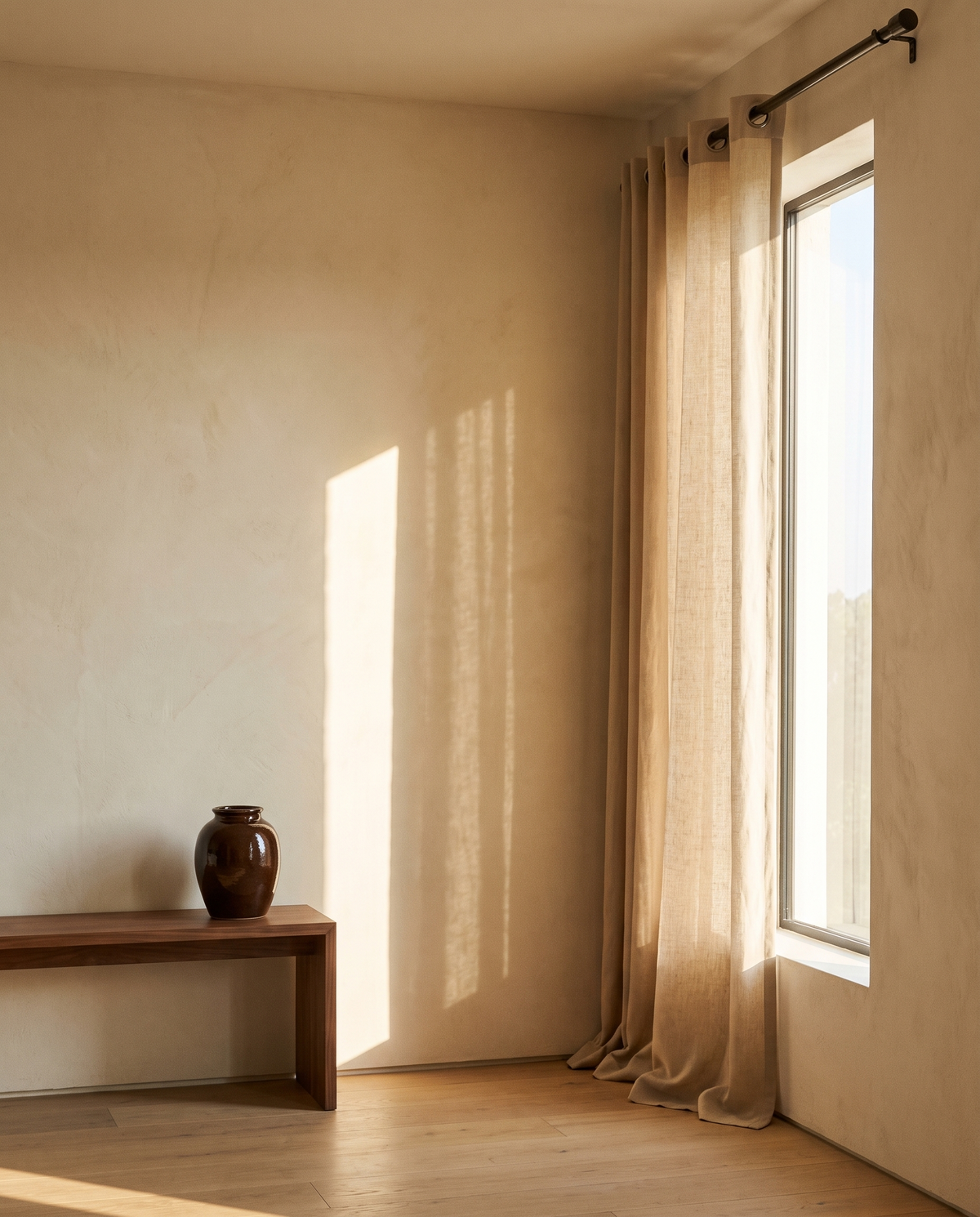 Japanese Cotton Linen Blackout Curtain – in the room