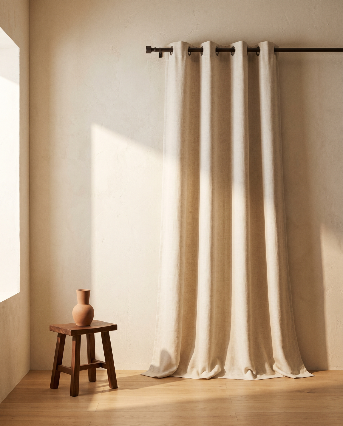 Faux Linen Blackout Curtains 63-96 Inches – in the room