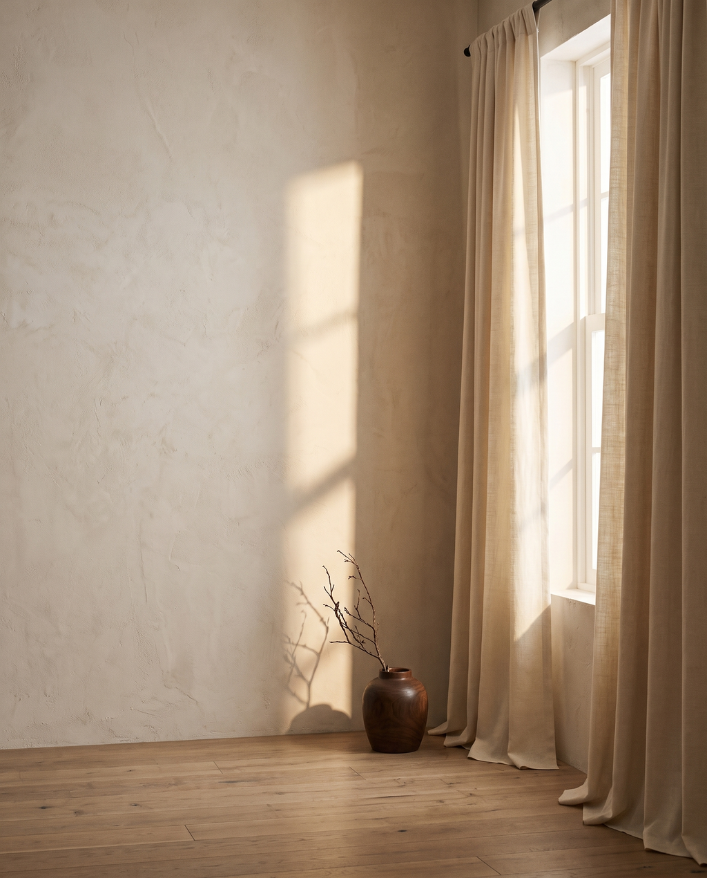 Cream Blackout Curtains Set of 2 – in the room