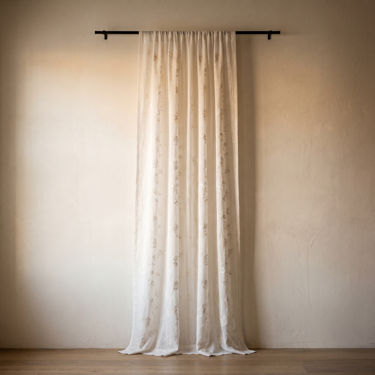 Embroidered Floral Voile Sheer Curtains – studio