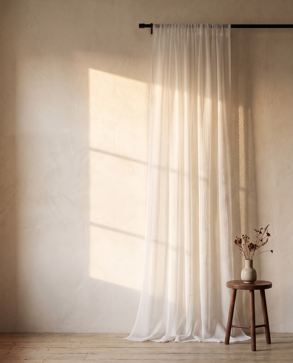 3D Geometry Sheer Tulle Curtains – in the room