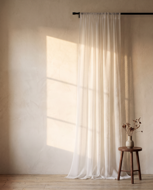 3D Geometry Sheer Tulle Curtains – in the room