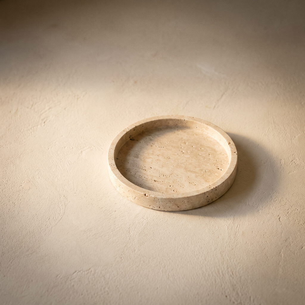 Round Travertine Tray – studio