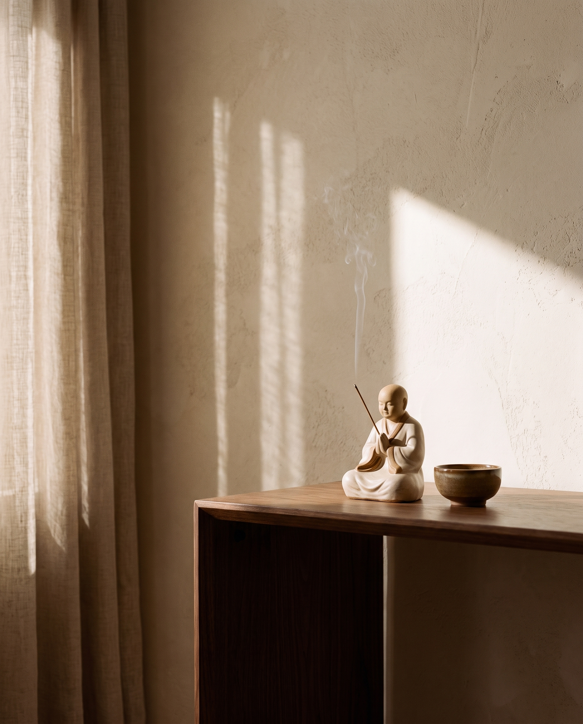 Little Monk Ceramic Incense Burner – in the room