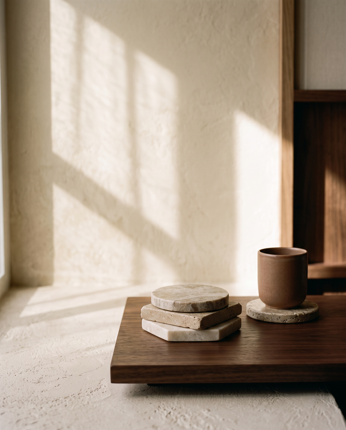 Natural Marble Coasters – in the room