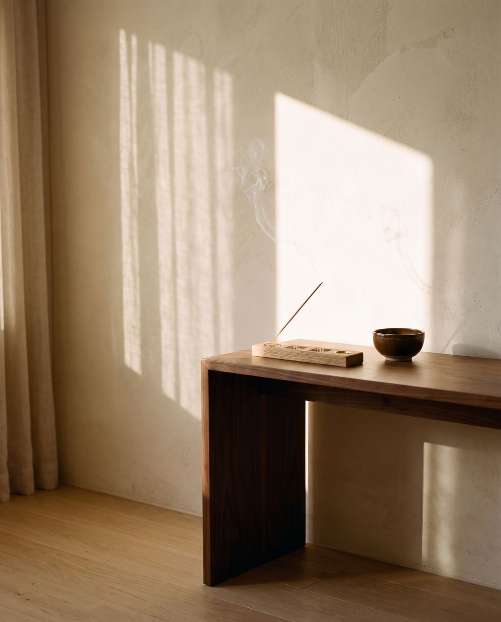Natural Wood Incense Holder – in the room