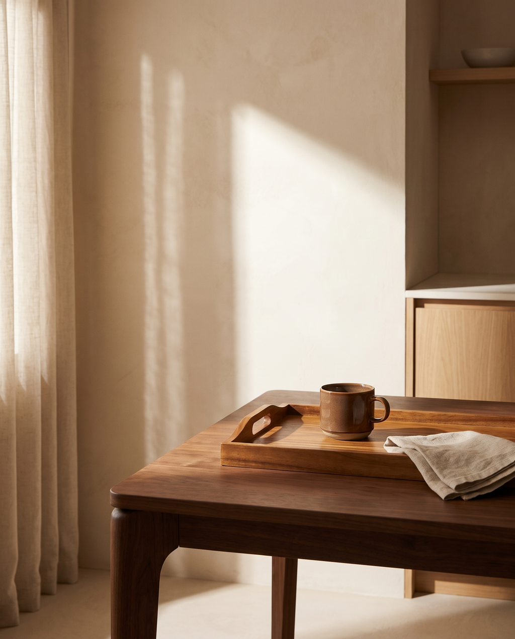 Large Acacia Wood Serving Tray – in the room