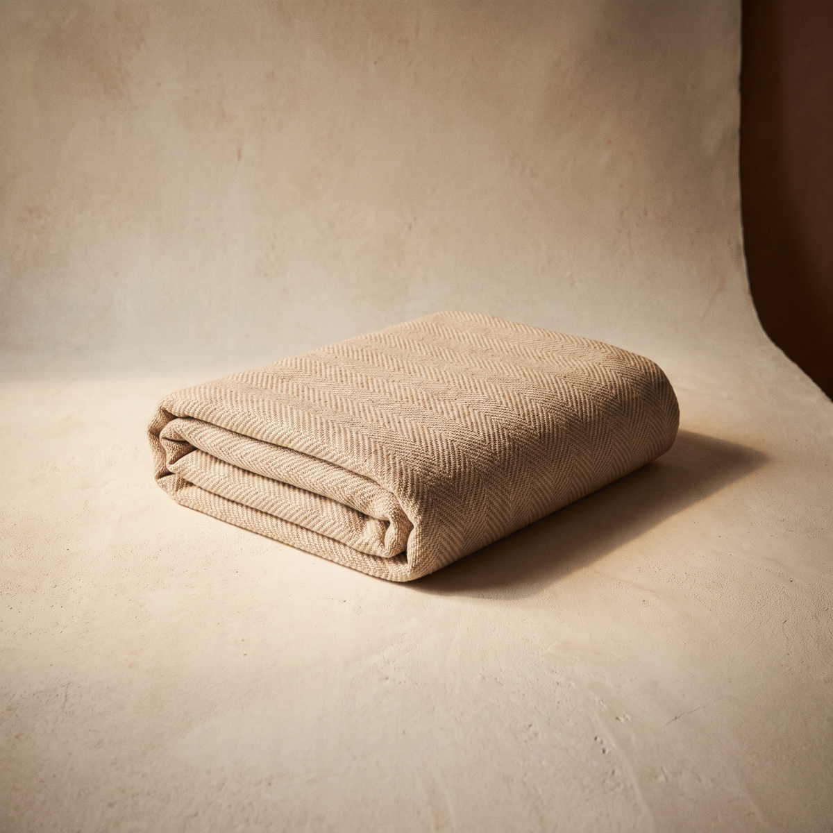 Turkish Cotton Herringbone Throw Blanket 50×60 in – studio
