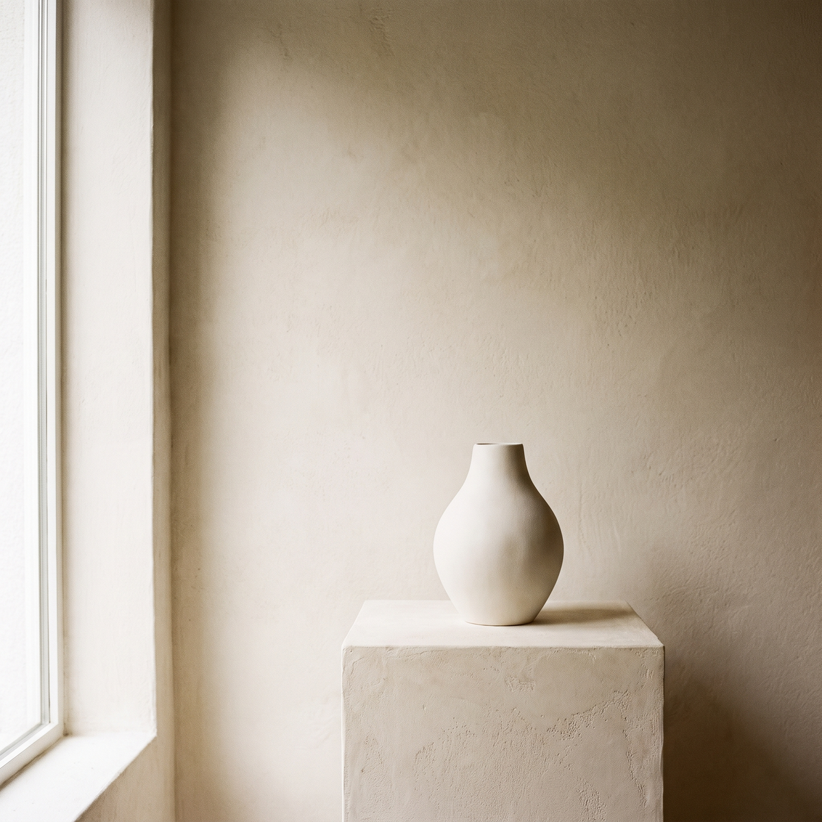 Modern Minimalist White Porcelain Vase – studio