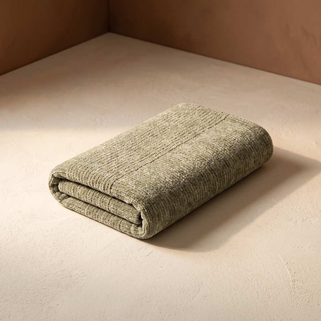Chenille Thread Throw Blanket 51×67 in – studio