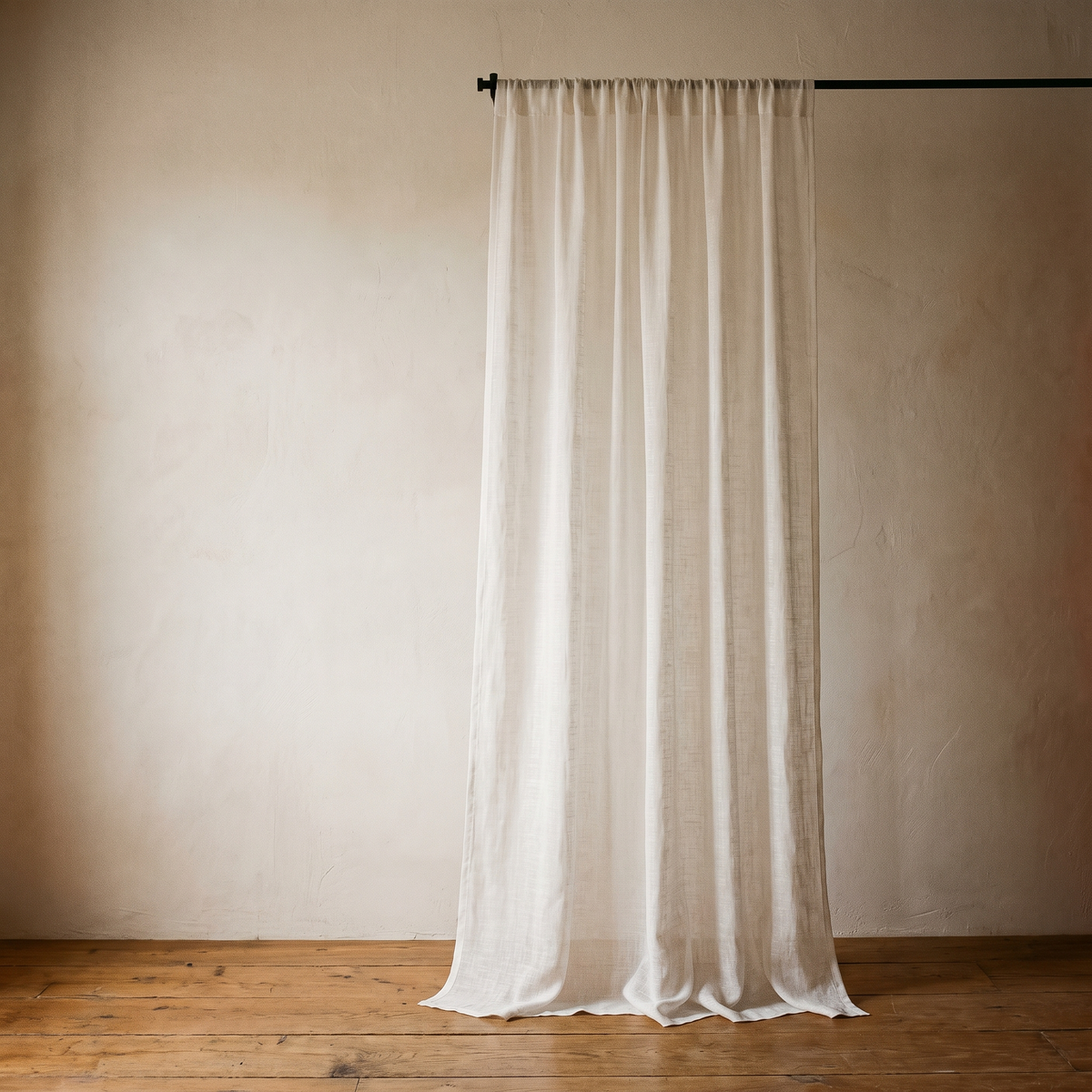 Cotton Linen White Tulle Sheer Curtains – studio